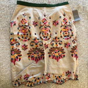 Anthropology Rainbow Embroidery Skirt 🌈